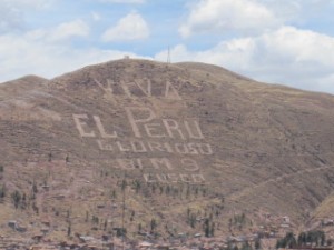 Welcome Words Etched in the Mountain