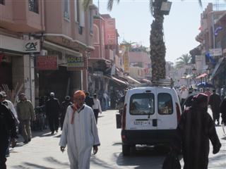 A main street leading to the square