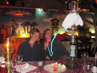 Smoking sheesha at a restaurant (No, it's not a narcotic!) with new friends