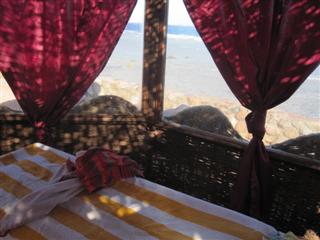 My massage table on the beach