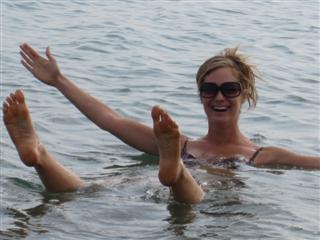 Floating in the Dead Sea