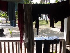 Days later we still try to dry out our stuff, but the humidity makes it almost impossible